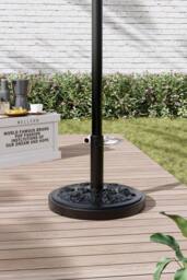Garden Sanctuary Petal Pattern Concrete Filled Garden Umbrella Stand in Black - thumbnail 2
