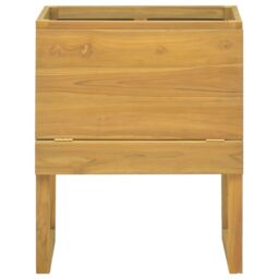 Berkfield Home Bathroom Cabinet 60x45x75 cm Solid Wood Teak in Brown - Size: 60 x 45 x 75 cm - thumbnail 3