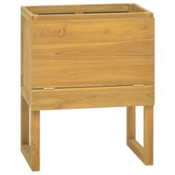 Berkfield Home Bathroom Cabinet 60x45x75 cm Solid Wood Teak in Brown - Size: 60 x 45 x 75 cm