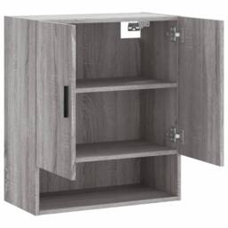 Berkfield Home Wall Cabinet Grey Sonoma 60x31x70 cm Engineered Wood - Size: 60 x 31 x 70 cm - thumbnail 6