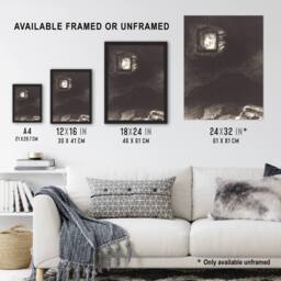 "Artery8 Glimmering Head Suspended Redon Vintage Wall Art Print Poster in Grey - Size: W18"" x H24""" - thumbnail 3