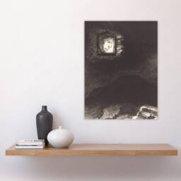 "Artery8 Glimmering Head Suspended Redon Vintage Wall Art Print Poster in Grey - Size: W18"" x H24""" - thumbnail 4