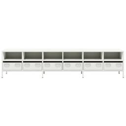 Berkfield Home TV Cabinet White 202x39x43.5 cm Cold-rolled Steel - thumbnail 5