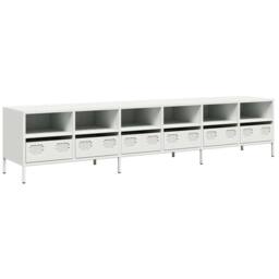 Berkfield Home TV Cabinet White 202x39x43.5 cm Cold-rolled Steel