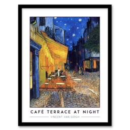 "Artery8 Vincent Van Gogh Café Terrace At Night Place Du Forum Framed Art Print in Blue - Size: W12"" x H16""" - thumbnail 1