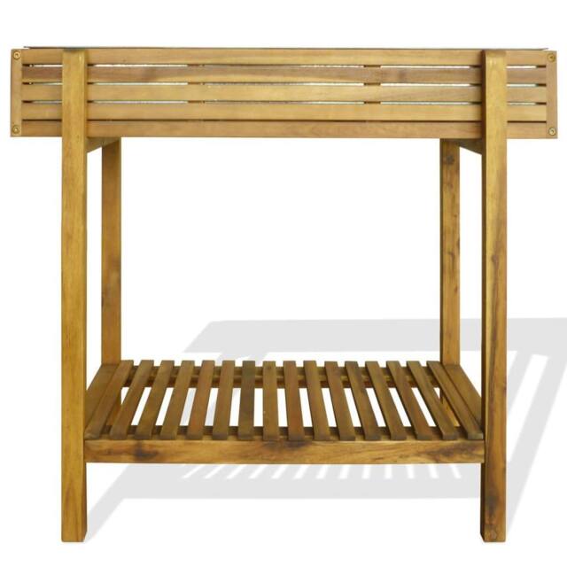Berkfield Home Raised Garden Raised Bed Solid Acacia Wood & Zinc in Brown - image 1