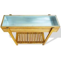 Berkfield Home Raised Garden Raised Bed Solid Acacia Wood & Zinc in Brown - thumbnail 3