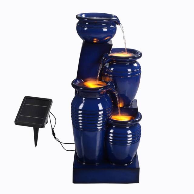 Teamson Home Outdoor Water Fountain with LED Lights, 73 cm Navy - image 1
