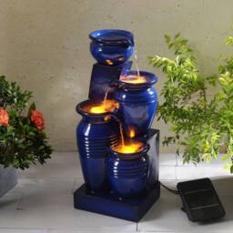 Teamson Home Outdoor Water Fountain with LED Lights, 73 cm Navy - thumbnail 5