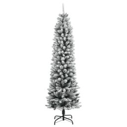 Berkfield Home Artificial Christmas Tree 300 LEDs & Flocked Snow 240 cm in Green - thumbnail 3