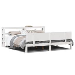 Berkfield Home Bed Frame with Headboard without Mattress White 180x200 cm Super King - thumbnail 2
