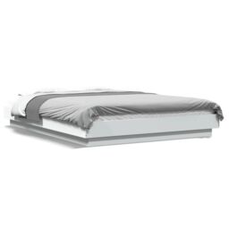 Berkfield Home Bed Frame with LED Lights without Mattress White 120x200cm - Size: Small Double - thumbnail 2