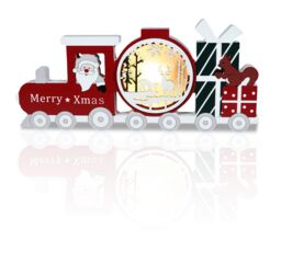 Xmas Haus Festive Light Up LED Wood Train in Red - thumbnail 6