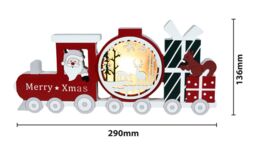 Xmas Haus Festive Light Up LED Wood Train in Red - thumbnail 2