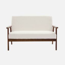sweeek Armchair & 2-seater Sofa In Hevea Wood in Cream - thumbnail 4