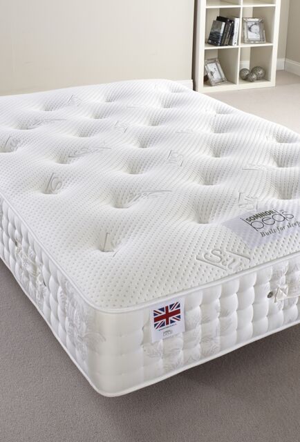Somnior The Silk 2500 Warmth Retaining Natural Fibre Pocket Spring Mattress in White - Size: Double - image 1