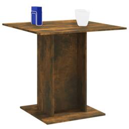 Berkfield Home Durable Dining Table Smoked Oak 80x80x75 cm Engineered Wood in Brown - Size: 80 x 80 x 75 cm - thumbnail 4