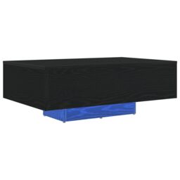 Berkfield Home Coffee Table with LED Lights Black Oak 85x55x31 cm - Size: 85 x 55 x 31 cm - thumbnail 2