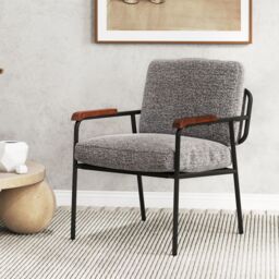 Costway Accent Chair Living Room Chair with Wide Cushioned Seat in Grey - thumbnail 9