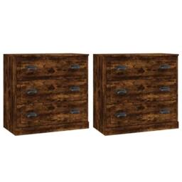 Berkfield Home Sideboards 2 pcs Smoked Oak Engineered Wood in Brown - thumbnail 3