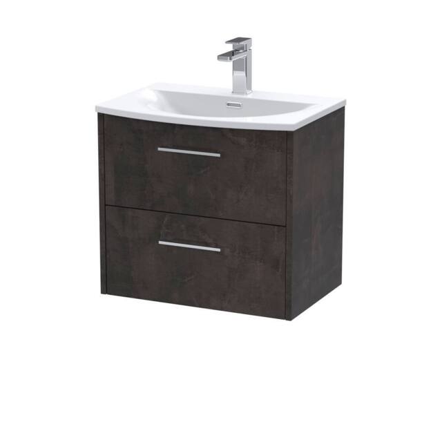 Balterley Winshill Contemporary 2 Drawer Wall Hung Vanity Basin Unit, 600mm in Grey - image 1