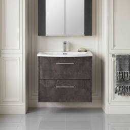 Balterley Winshill Contemporary 2 Drawer Wall Hung Vanity Basin Unit, 600mm in Grey - thumbnail 6