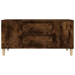 Berkfield Home TV Cabinet Smoked Oak 102x44.5x50 cm Engineered Wood in Brown - thumbnail 7