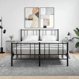 Berkfield Home Elegant Bedside Cabinets 2 pcs Concrete Grey 40x30x50 cm Engineer - Size: 40 x 30 x 50 cm - thumbnail 2