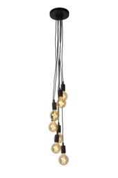 Lucide 'FIX' Dimmable Stylish Adjustable Indoor Cluster Pendant Light 7xE27 in Black