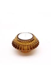 KDMD Flower Flip Dinner Candle / Tealight Holder - Antique Amber - thumbnail 3
