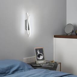 COMELY Indoor Wall Lights, 14W Modern Aluminum Wall Lights, Silver, Cool White in Silver - thumbnail 2