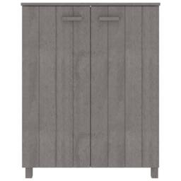 Berkfield Home Shoe Cabinet HAMAR Light Grey 85x40x108 cm Solid Wood Pine - Size: 85 x 40 x 108 cm - thumbnail 3