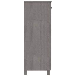 Berkfield Home Shoe Cabinet HAMAR Light Grey 85x40x108 cm Solid Wood Pine - Size: 85 x 40 x 108 cm - thumbnail 4