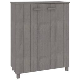 Berkfield Home Shoe Cabinet HAMAR Light Grey 85x40x108 cm Solid Wood Pine - Size: 85 x 40 x 108 cm - thumbnail 1