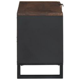 Berkfield Home TV Cabinet ‚Äì 80 x 31.5 x 46 cm Solid Wood & Engineered Wood in Brown - thumbnail 4
