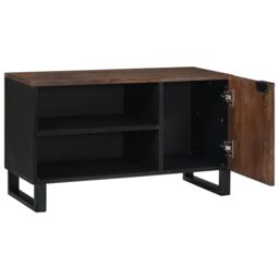 Berkfield Home TV Cabinet ‚Äì 80 x 31.5 x 46 cm Solid Wood & Engineered Wood in Brown - thumbnail 2