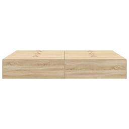 Berkfield Home Modern Bed with Storage Sonoma oak Engineered wood 140 x 200 cm Sturdy in Light Oak - thumbnail 7
