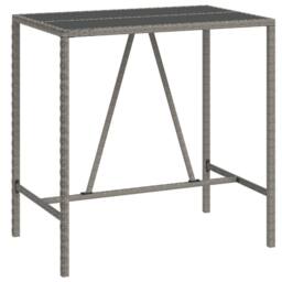 Berkfield Home 5 Piece Garden Bar Set Grey Poly Rattan& Solid Wood Acacia - thumbnail 5