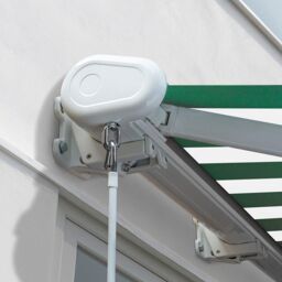 Primrose Awnings Retractable Sun Canopy Manual Full Cassette Patio Awning 4.5m x 3.0m in Light Green - thumbnail 4