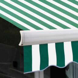 Primrose Awnings Retractable Sun Canopy Manual Full Cassette Patio Awning 4.5m x 3.0m in Light Green - thumbnail 2