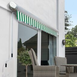 Primrose Awnings Retractable Sun Canopy Manual Full Cassette Patio Awning 4.5m x 3.0m in Light Green - thumbnail 6