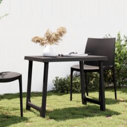 Berkfield Home Camping Table Anthracite 79x56x64 cm PP Wooden Look in Black - Size: 79 x 56 x 64 cm - thumbnail 1