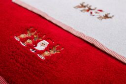 Allure Bath Fashions Christmas Santa Hand & Tea Towel Set - 2 Pack in Red - thumbnail 2
