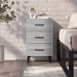 Berkfield Home Elegant Bedside Cabinet Grey Sonoma 40x40x66 cm Engineered Wood - Size: 40 x 40 x 66 cm - thumbnail 7