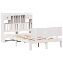 Berkfield Home Bookcase Bed without Mattress White 135x190 cm Double Solid Wood Pine - thumbnail 3