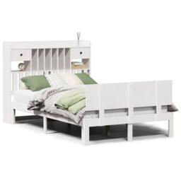Berkfield Home Bookcase Bed without Mattress White 135x190 cm Double Solid Wood Pine - thumbnail 2