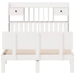 Berkfield Home Bookcase Bed without Mattress White 135x190 cm Double Solid Wood Pine - thumbnail 4