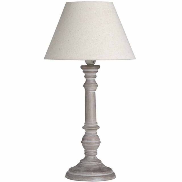 Lemon Pavilion Furniture and Decor Pella Table Lamp - Linen/Wood - L20 x W20 x H38 cm - Beige/Grey in Beige