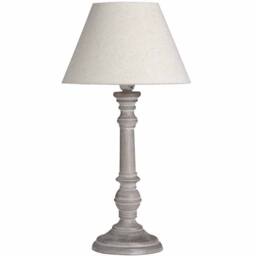 Lemon Pavilion Furniture and Decor Pella Table Lamp - Linen/Wood - L20 x W20 x H38 cm - Beige/Grey in Beige - thumbnail 1