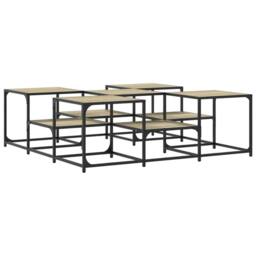 Berkfield Home Decorative Coffee Table Sonoma Oak 121x121x40 cm Engineered Wood in Light Tan - Size: 121 x 121 x 40 cm - thumbnail 7